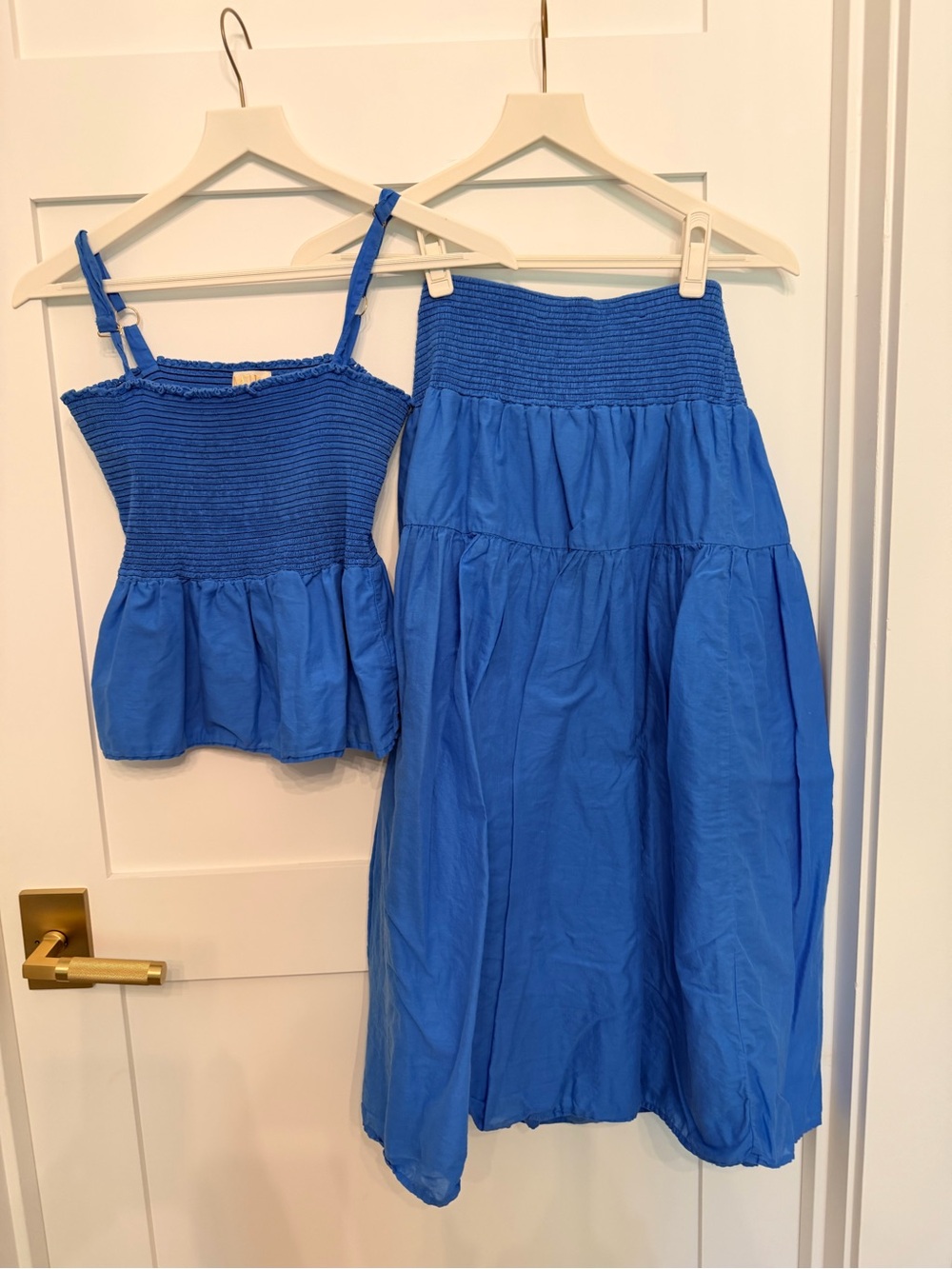 Nation LTD Royal Blue Smocked Maxi Skirt Set